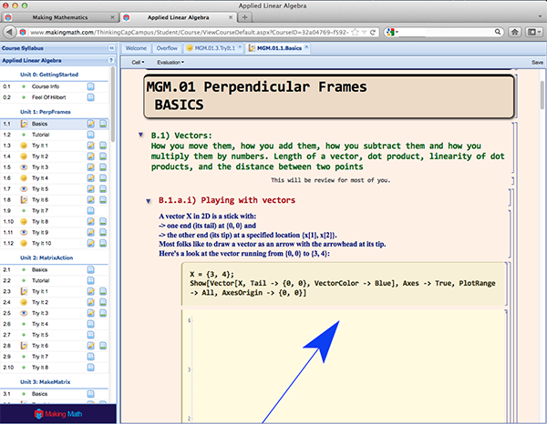 Mathable student view.