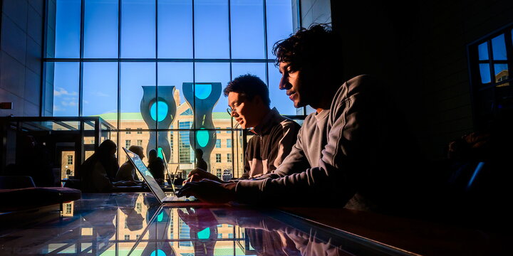 Students studying at University of Illinois
