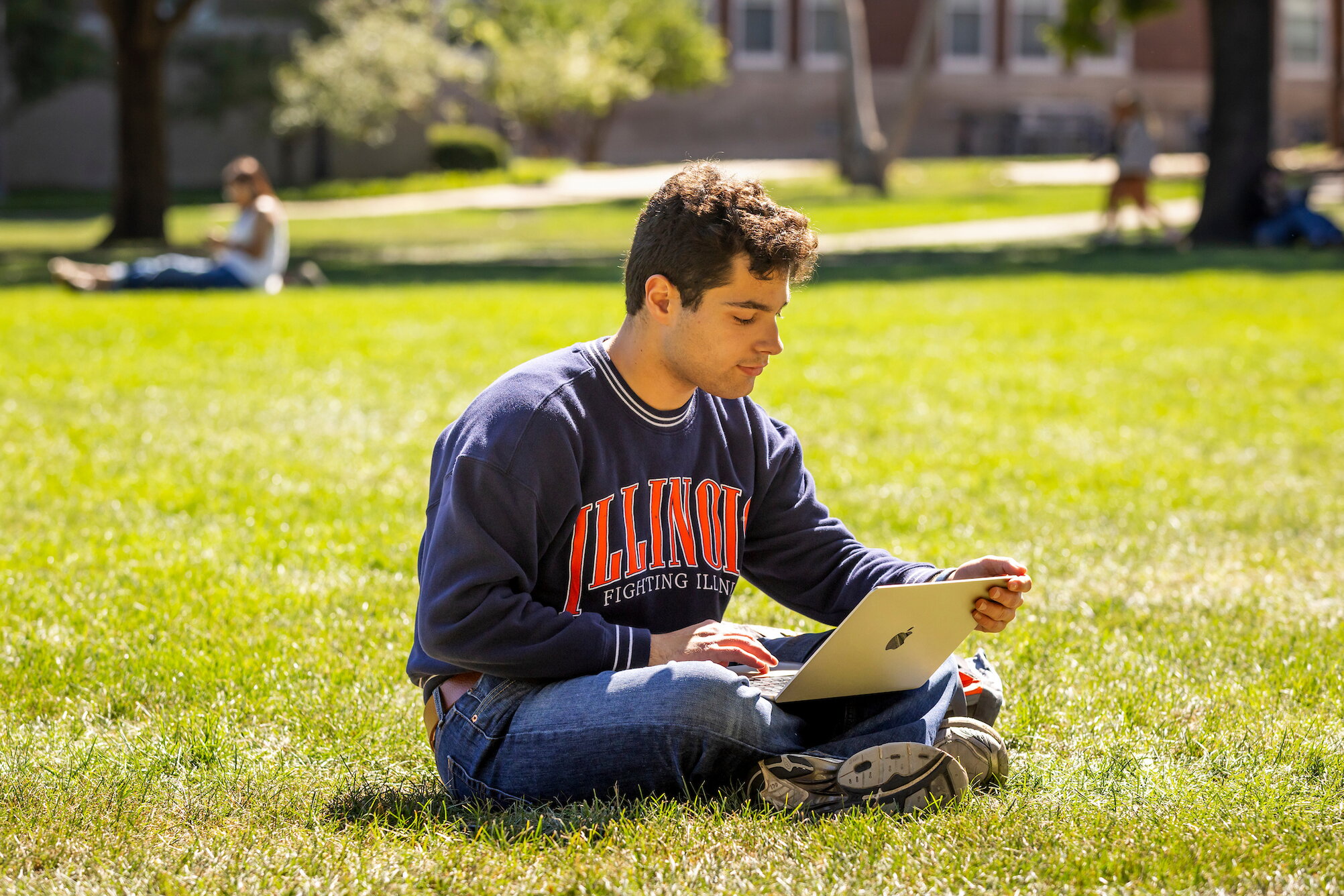 Student studying NetMath Online Mathematics.
